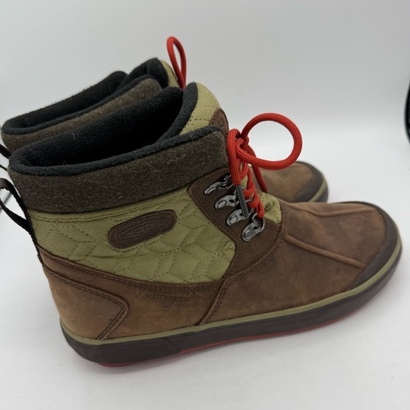 Keen Elsa II Ankle Quilted Waterproof Boot Brown/green Women's Size 9 Lace Up - Picture 1 of 6